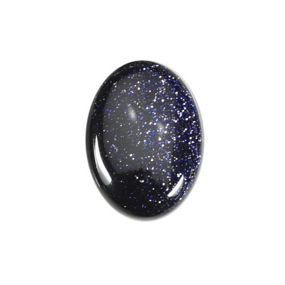 Dark Blue Goldstone Semi-Precious Silver Plated Ring New 7.75 - Picture 5 of 6
